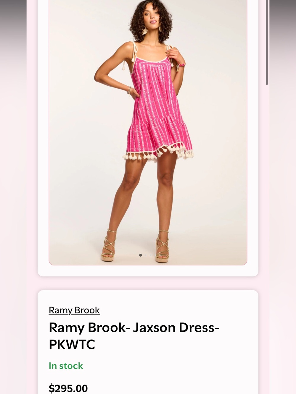 Ramy Brook JAXSON DRESS / cover up  Embroidered Sundress with Cream Trim